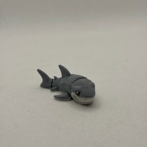 Tiny 3D Printed Moving Gray Shark Toy Figurine